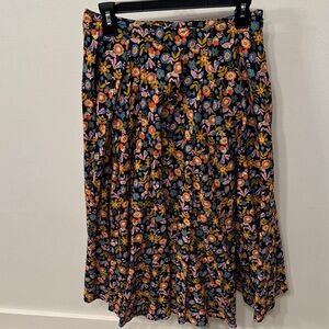 Boden Multicolor Floral A-Line Skirt with Pockets